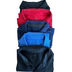 Men’s Warehouse Lightweight Short Sleeve Polo Shirt Lot Of 5 Size Large